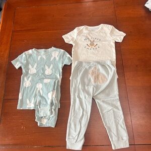 Carter's Bunny Pajama Set - Green and White
